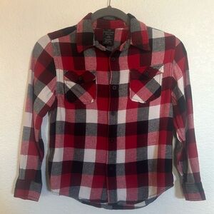 Kids red flannel button up